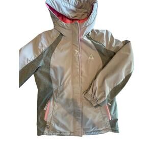 Gerry Girls Jacket Sz Larg (14/16) Zip Up Hooded Regular Fit Pink and Gray
